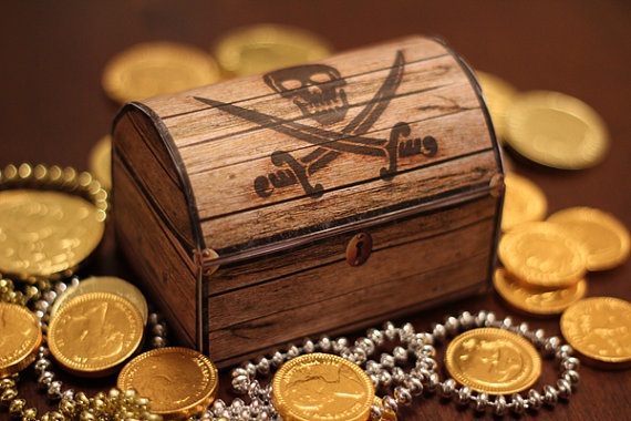 Сундук с сокровищами на пиратский день рождения