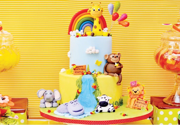 Торт с животными на детский день рождения